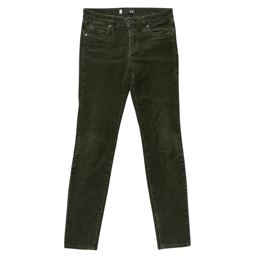 KUT From The Kloth Corduroy Skinny Pants Olive Green Women's‎ Size 2